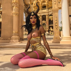 Sexy topless demon